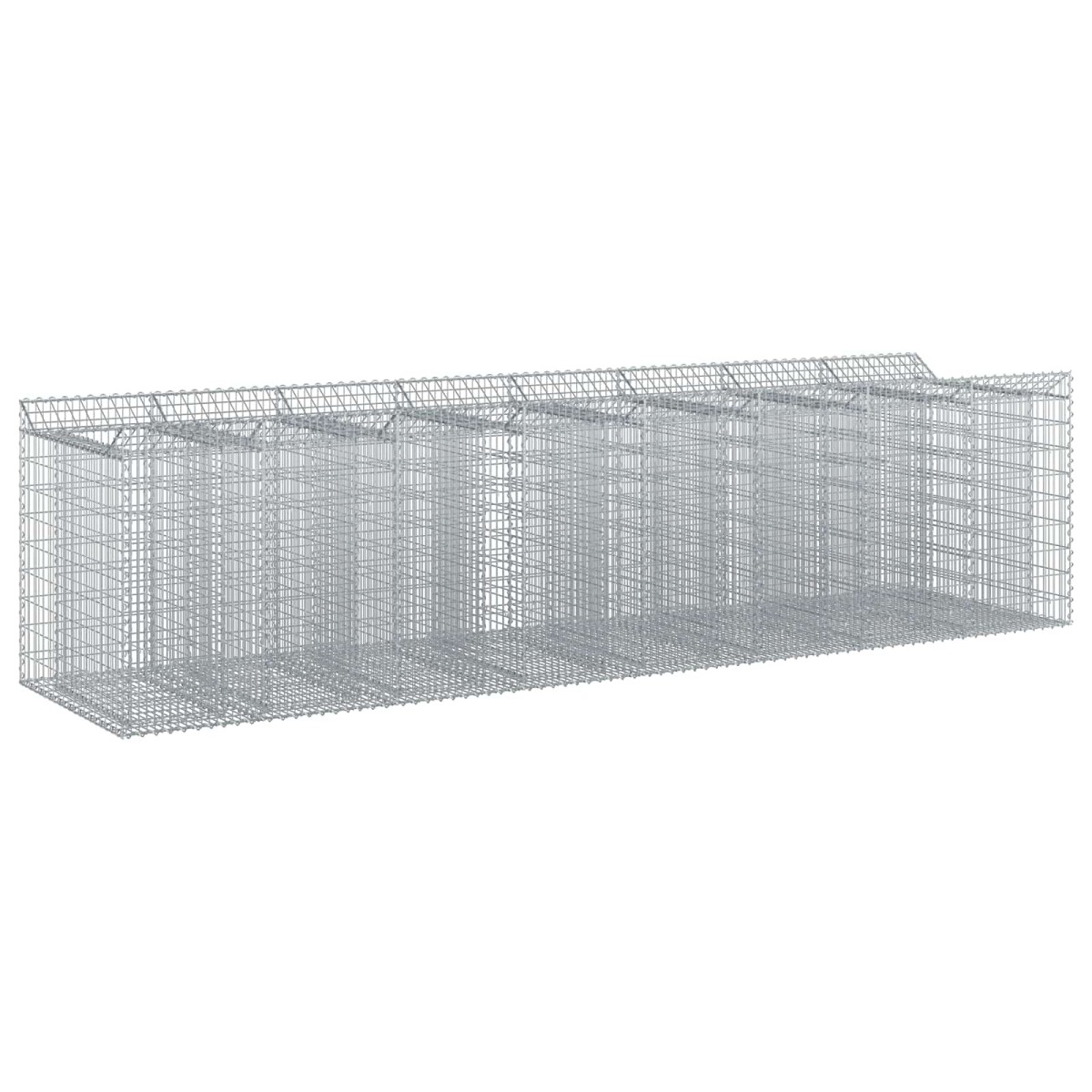 vidaXL Ανασηκωμένο κρεβάτι gabion 4 τμχ. 400 x 100 x 100 cm Ασημί