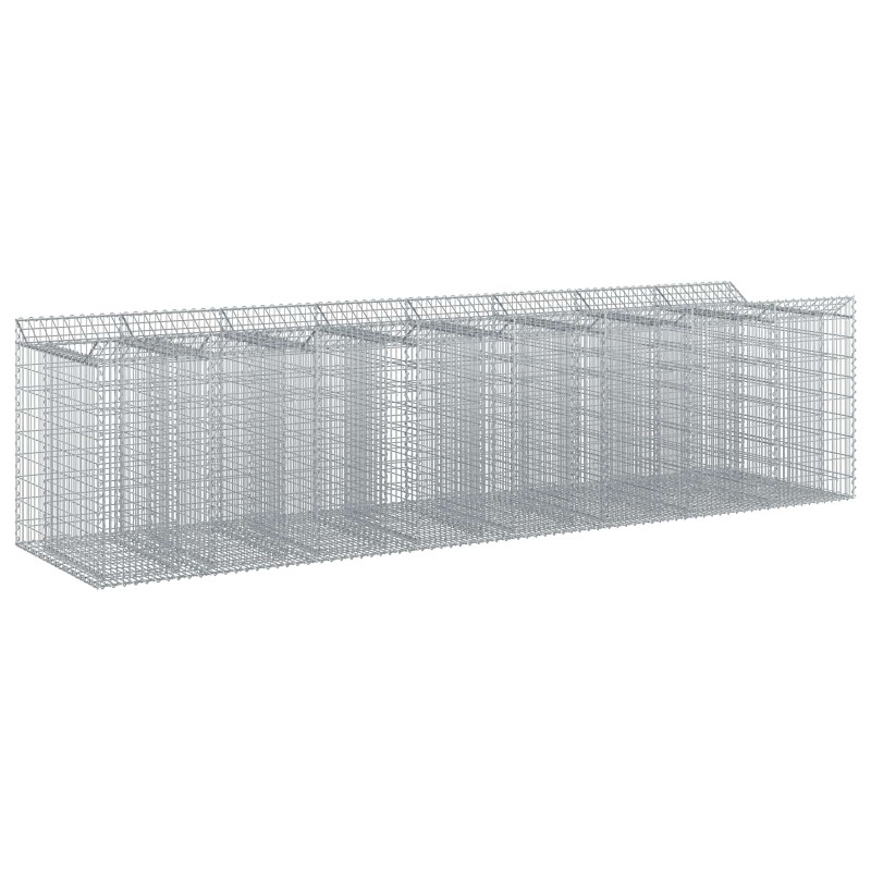 vidaXL Ανασηκωμένο κρεβάτι gabion 4 τμχ. 400 x 100 x 100 cm Ασημί