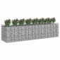vidaXL Ανασηκωμένο κρεβάτι gabion 4 τμχ. 400 x 100 x 100 cm Ασημί