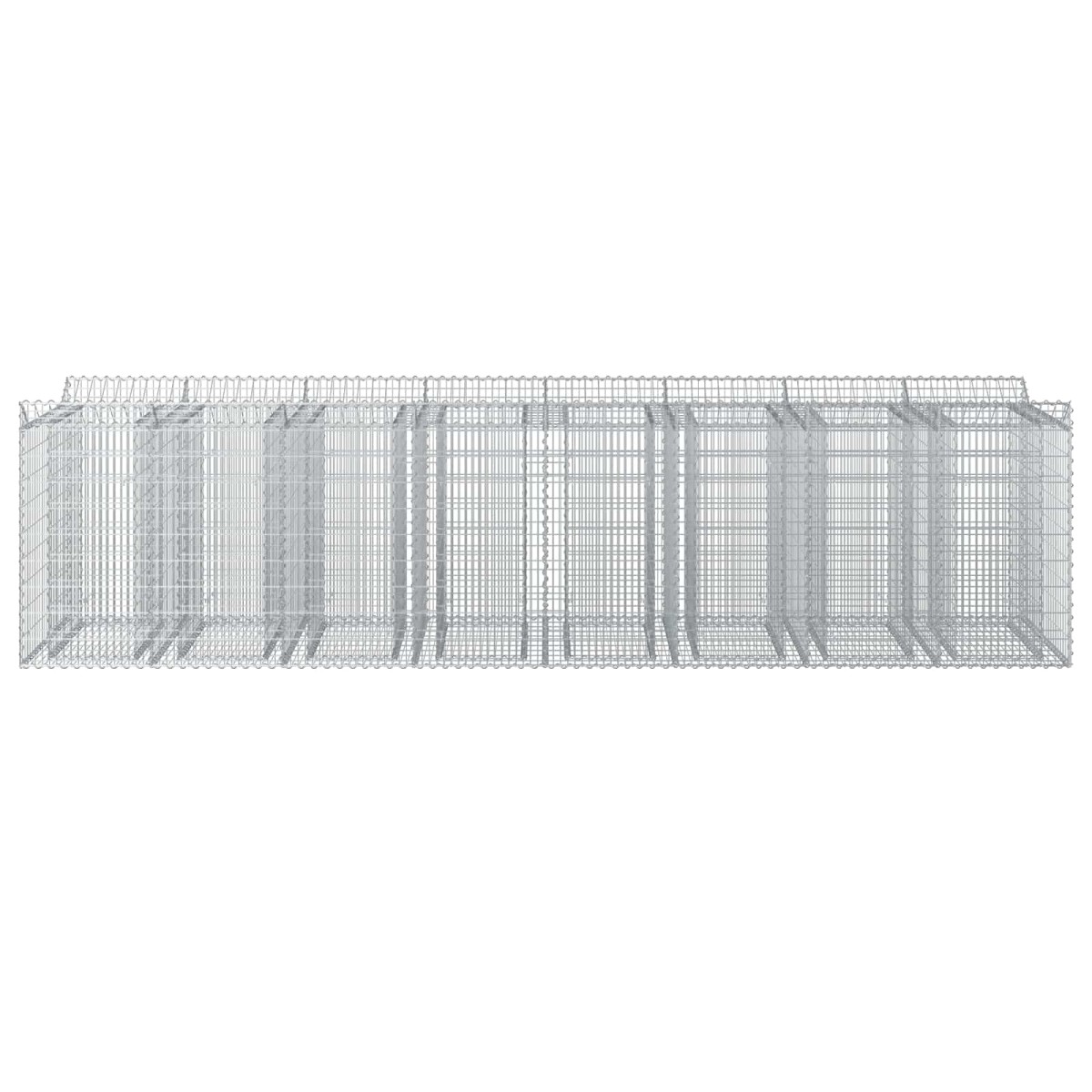 vidaXL Ανασηκωμένο κρεβάτι gabion 4 τμχ. 400 x 100 x 100 cm Ασημί