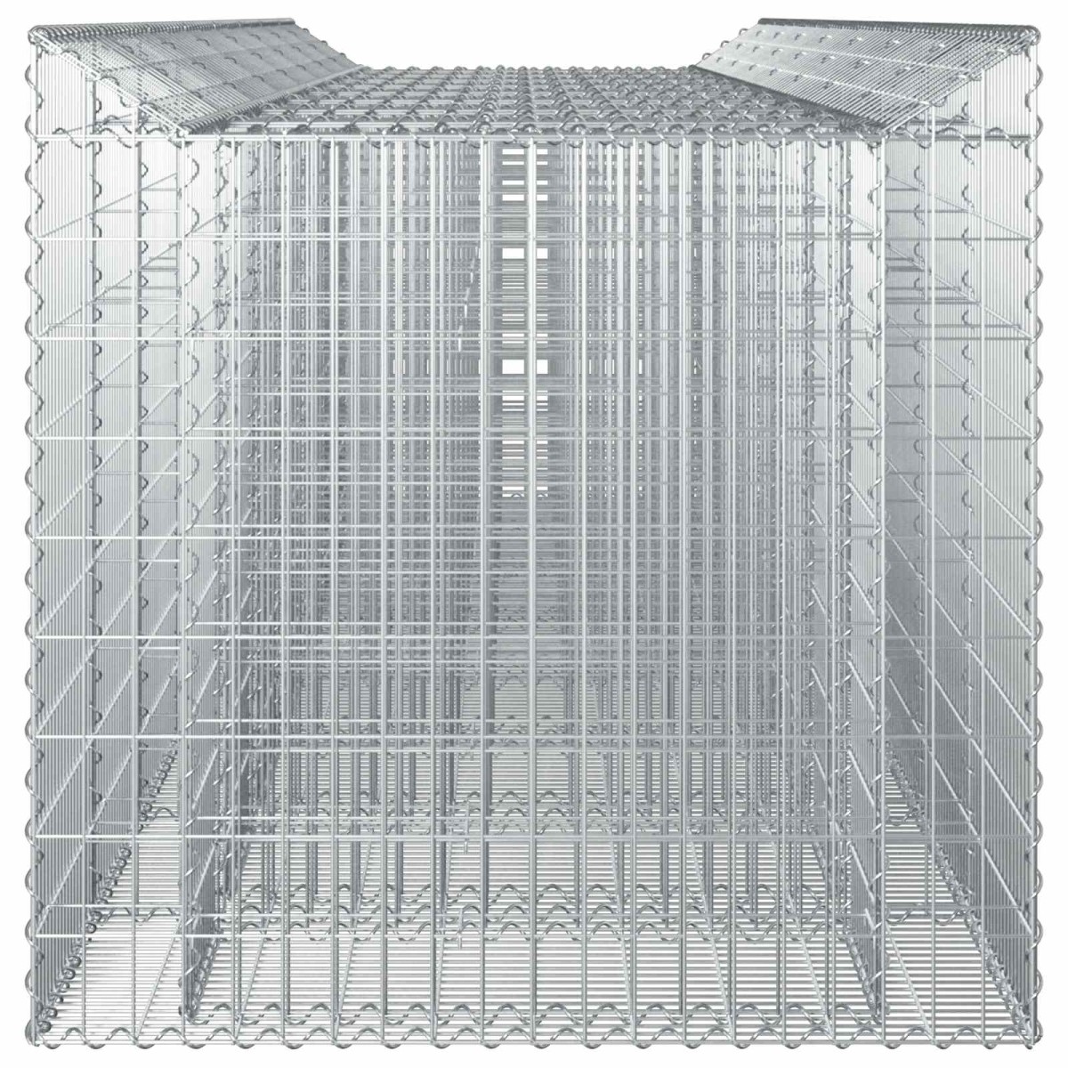 vidaXL Ανασηκωμένο κρεβάτι gabion 4 τμχ. 400 x 100 x 100 cm Ασημί