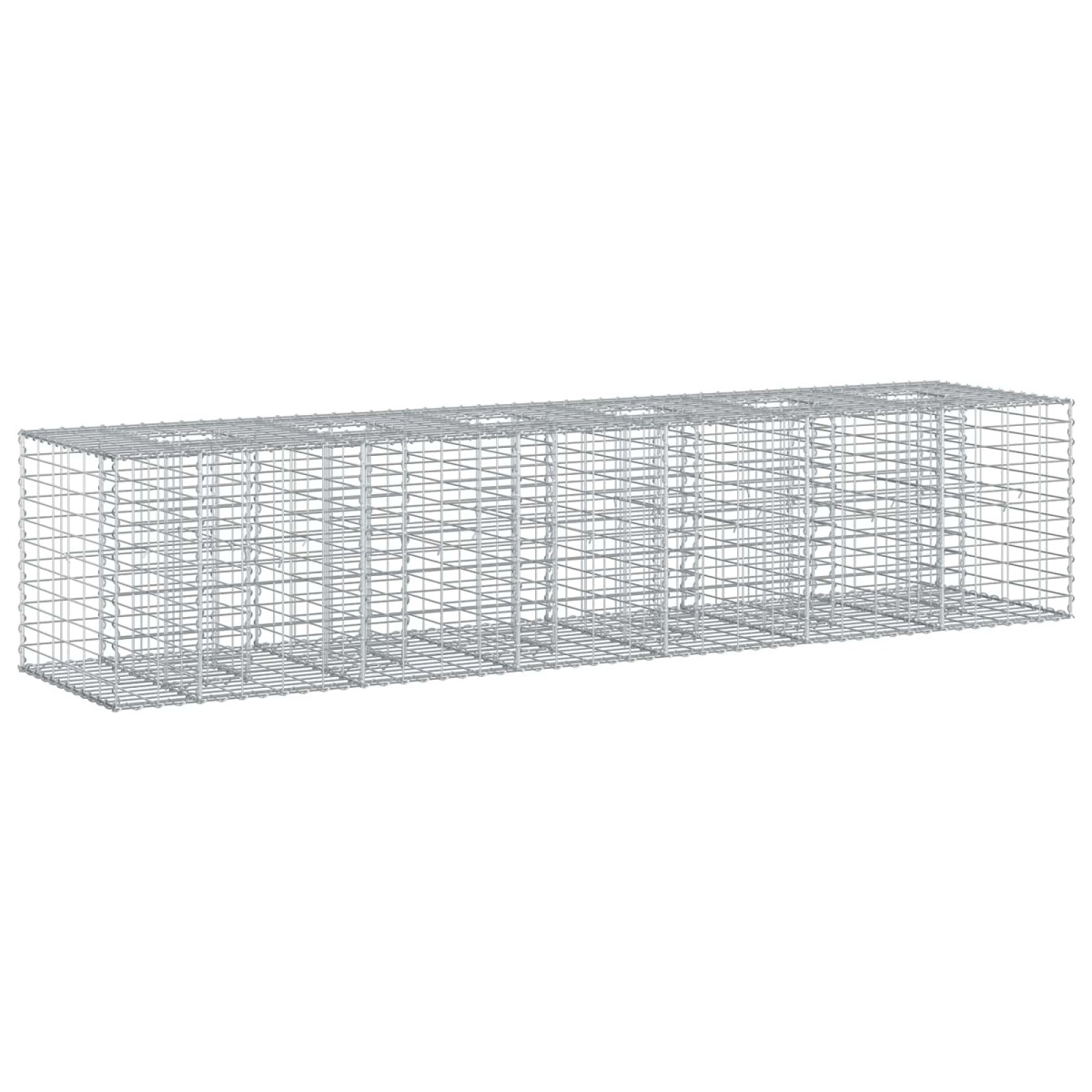 vidaXL Ανασηκωμένο κρεβάτι gabion 2 τμχ. 260 x 60 x 55 εκ Ασημί