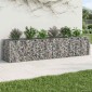 vidaXL Ανασηκωμένο κρεβάτι gabion 2 τμχ. 260 x 60 x 55 εκ Ασημί