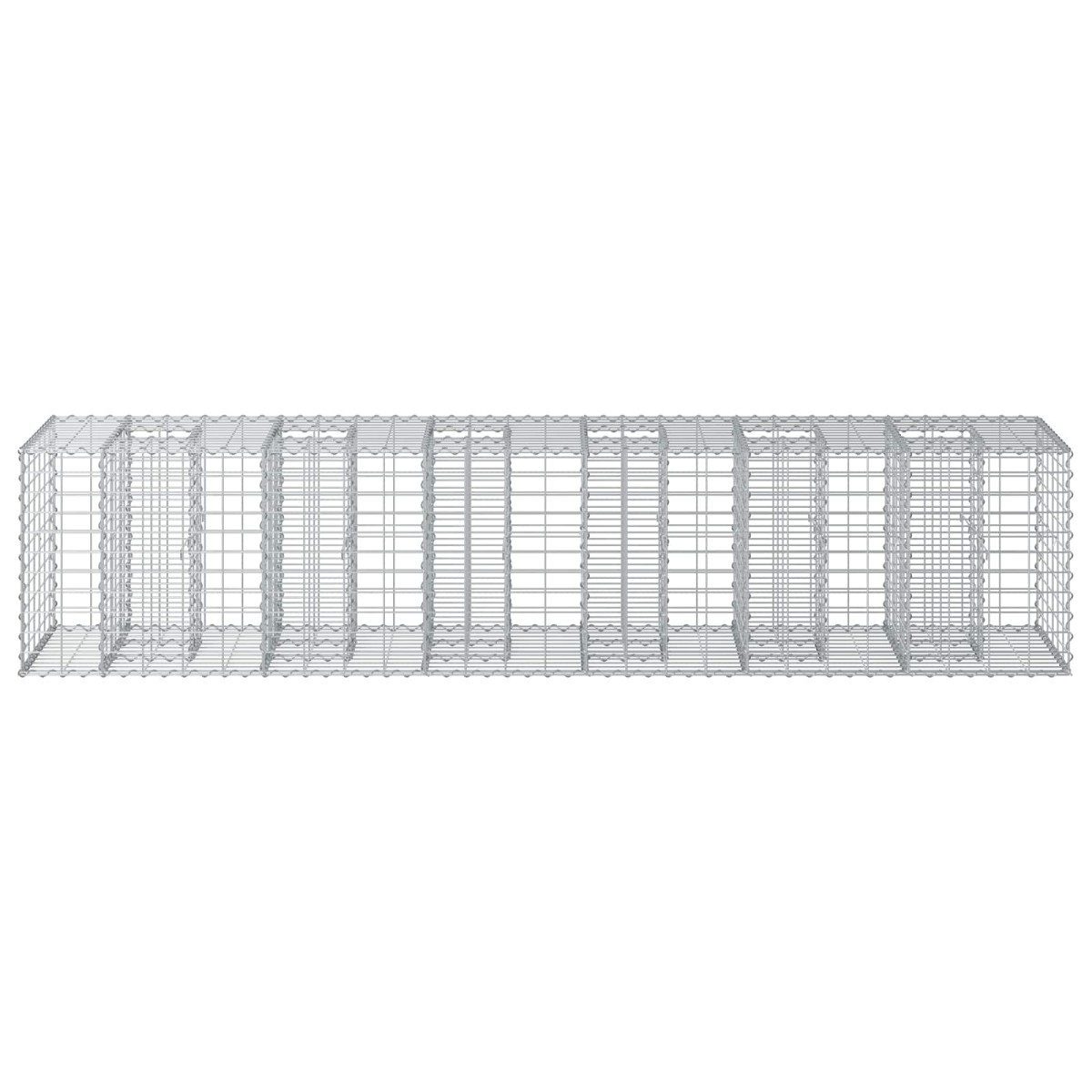 vidaXL Ανασηκωμένο κρεβάτι gabion 2 τμχ. 260 x 60 x 55 εκ Ασημί