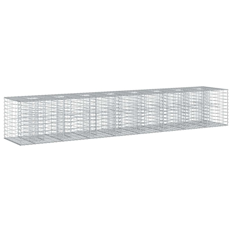 vidaXL Ανασηκωμένο κρεβάτι gabion 2 τμχ. 340 x 60 x 55 εκ Ασημί
