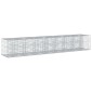 vidaXL Ανασηκωμένο κρεβάτι gabion 2 τμχ. 340 x 60 x 55 εκ Ασημί