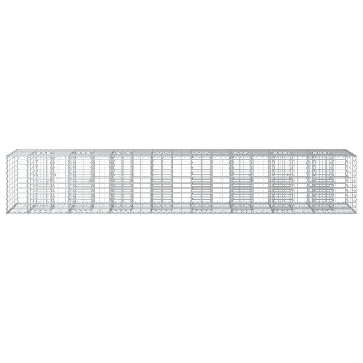 vidaXL Ανασηκωμένο κρεβάτι gabion 2 τμχ. 340 x 60 x 55 εκ Ασημί