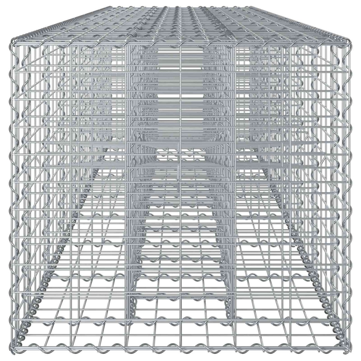 vidaXL Ανασηκωμένο κρεβάτι gabion 2 τμχ. 340 x 60 x 55 εκ Ασημί