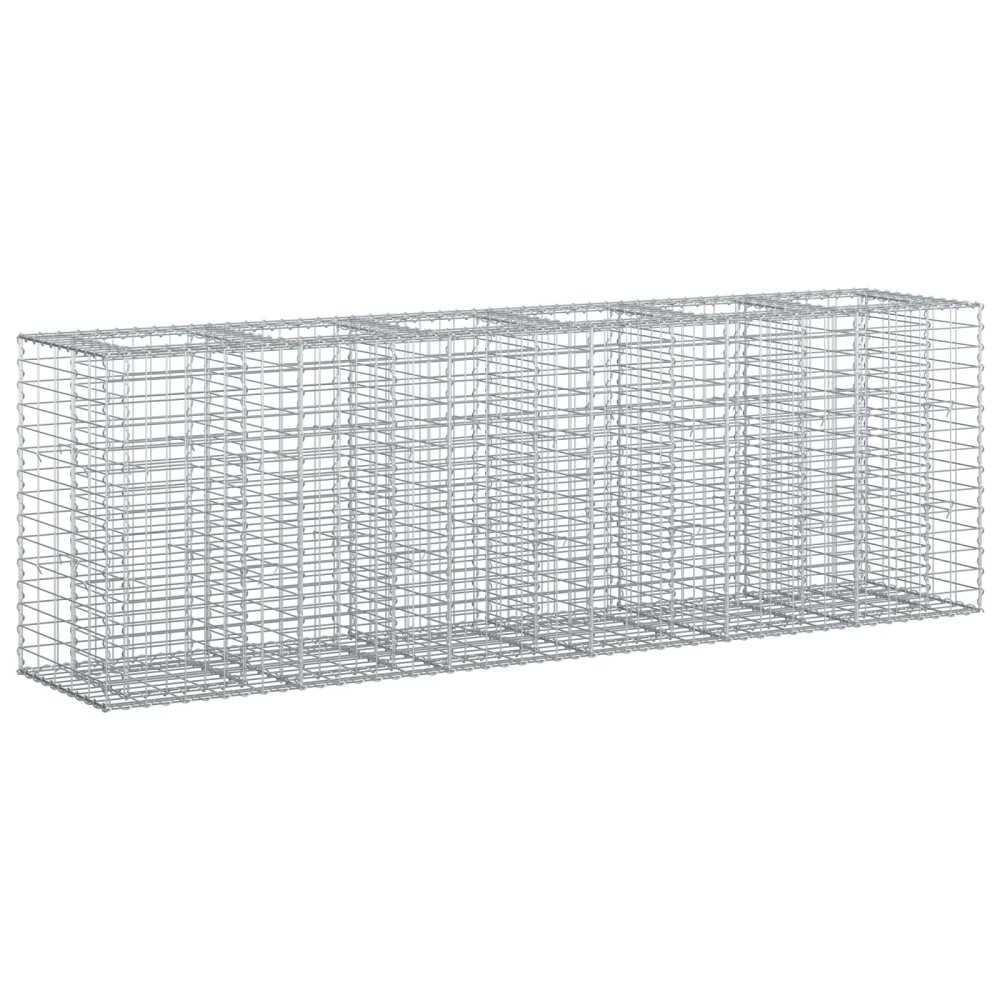 vidaXL Ανασηκωμένο κρεβάτι gabion 2 τμχ. 250 x 50 x 80 εκ Ασημί