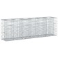 vidaXL Ανασηκωμένο κρεβάτι gabion 2 τμχ. 250 x 50 x 80 εκ Ασημί