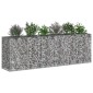 vidaXL Ανασηκωμένο κρεβάτι gabion 2 τμχ. 250 x 50 x 80 εκ Ασημί