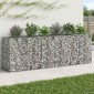 vidaXL Ανασηκωμένο κρεβάτι gabion 2 τμχ. 250 x 50 x 80 εκ Ασημί