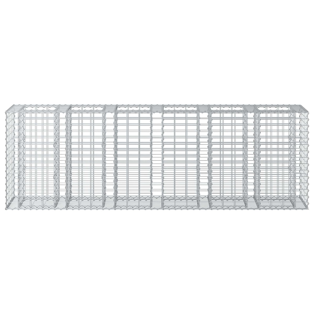 vidaXL Ανασηκωμένο κρεβάτι gabion 2 τμχ. 250 x 50 x 80 εκ Ασημί