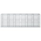 vidaXL Ανασηκωμένο κρεβάτι gabion 2 τμχ. 250 x 50 x 80 εκ Ασημί