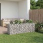 vidaXL Ανασηκωμένο κρεβάτι gabion 2 τμχ. 250 x 50 x 80 εκ Ασημί