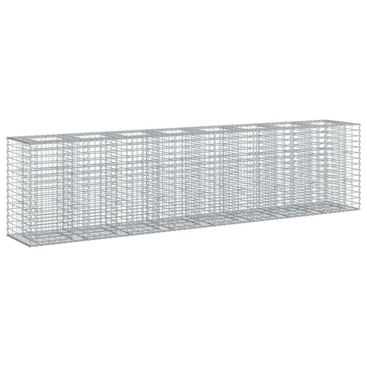 vidaXL Ανασηκωμένο κρεβάτι gabion 2 τμχ. 330 x 50 x 80 εκ Ασημί