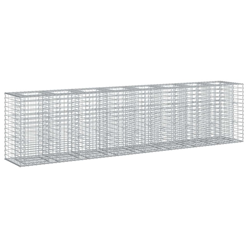vidaXL Ανασηκωμένο κρεβάτι gabion 2 τμχ. 330 x 50 x 80 εκ Ασημί