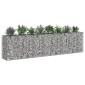 vidaXL Ανασηκωμένο κρεβάτι gabion 2 τμχ. 330 x 50 x 80 εκ Ασημί