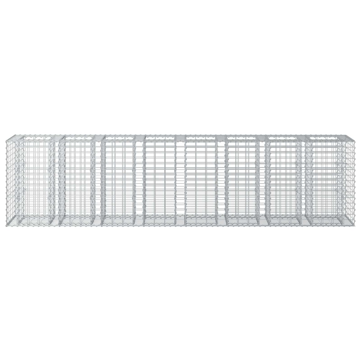vidaXL Ανασηκωμένο κρεβάτι gabion 2 τμχ. 330 x 50 x 80 εκ Ασημί