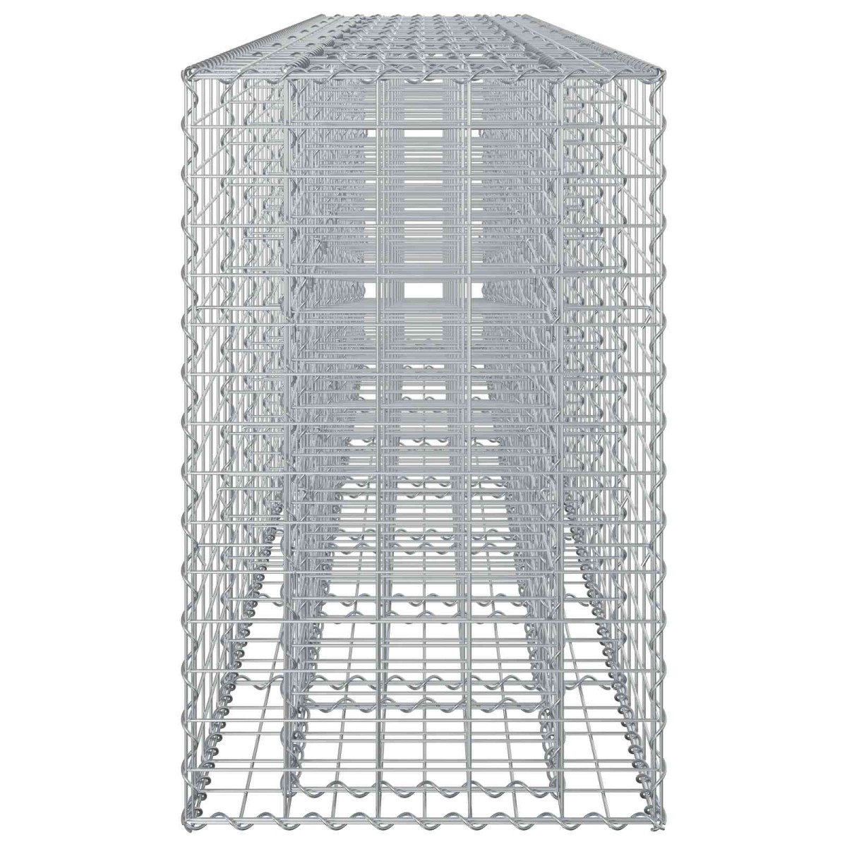 vidaXL Ανασηκωμένο κρεβάτι gabion 2 τμχ. 330 x 50 x 80 εκ Ασημί