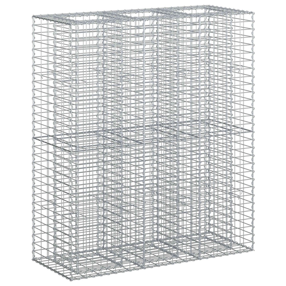 vidaXL Ανασηκωμένο κρεβάτι gabion 2 τμχ. 130 x 50 x 150 εκ Ασημί