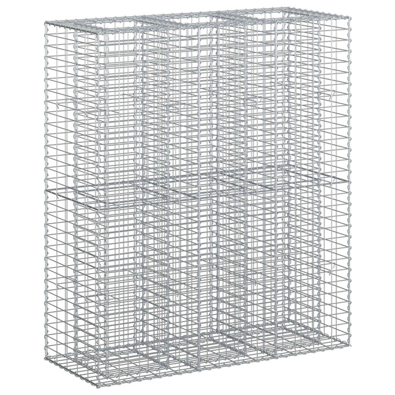 vidaXL Ανασηκωμένο κρεβάτι gabion 2 τμχ. 130 x 50 x 150 εκ Ασημί