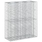 vidaXL Ανασηκωμένο κρεβάτι gabion 2 τμχ. 130 x 50 x 150 εκ Ασημί