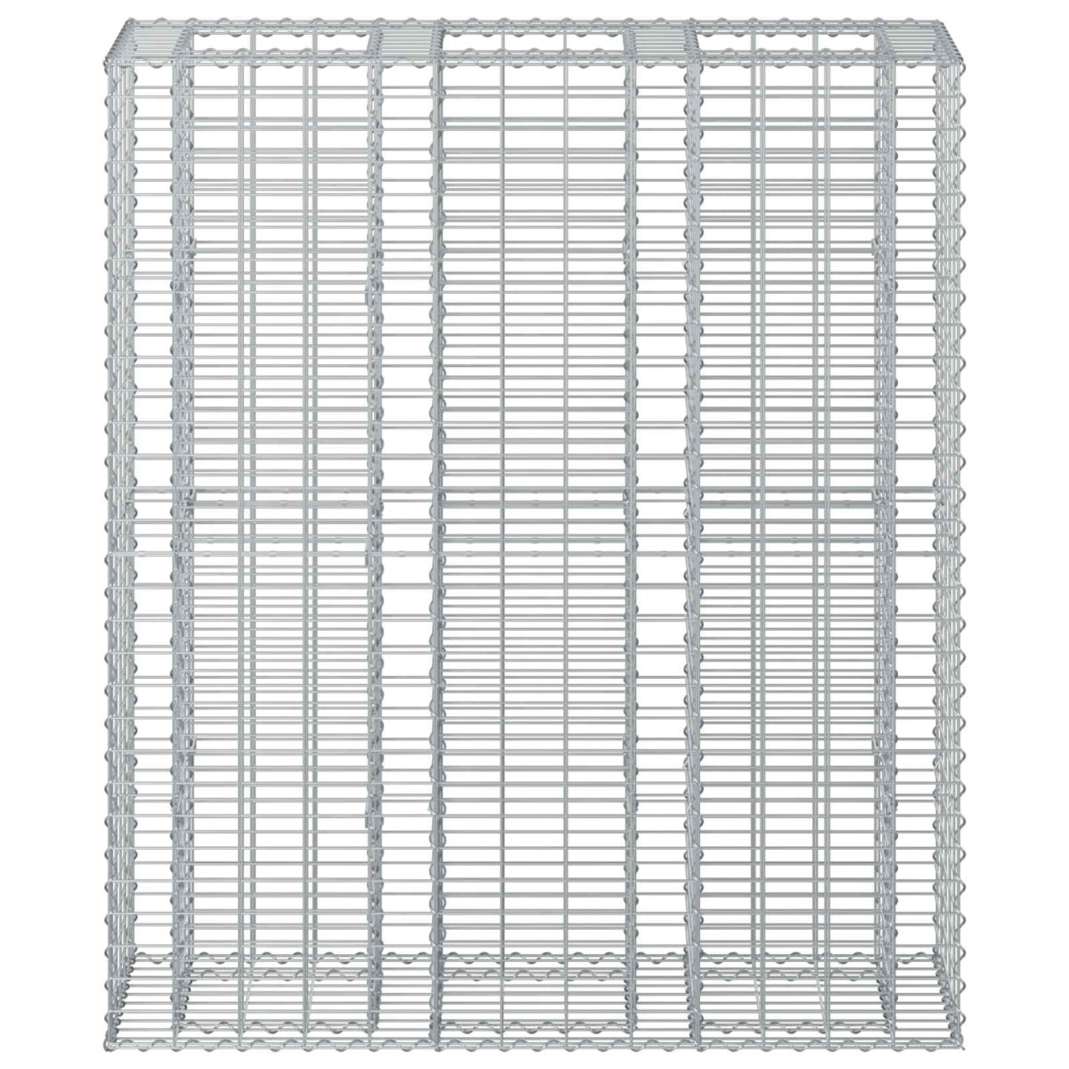 vidaXL Ανασηκωμένο κρεβάτι gabion 2 τμχ. 130 x 50 x 150 εκ Ασημί
