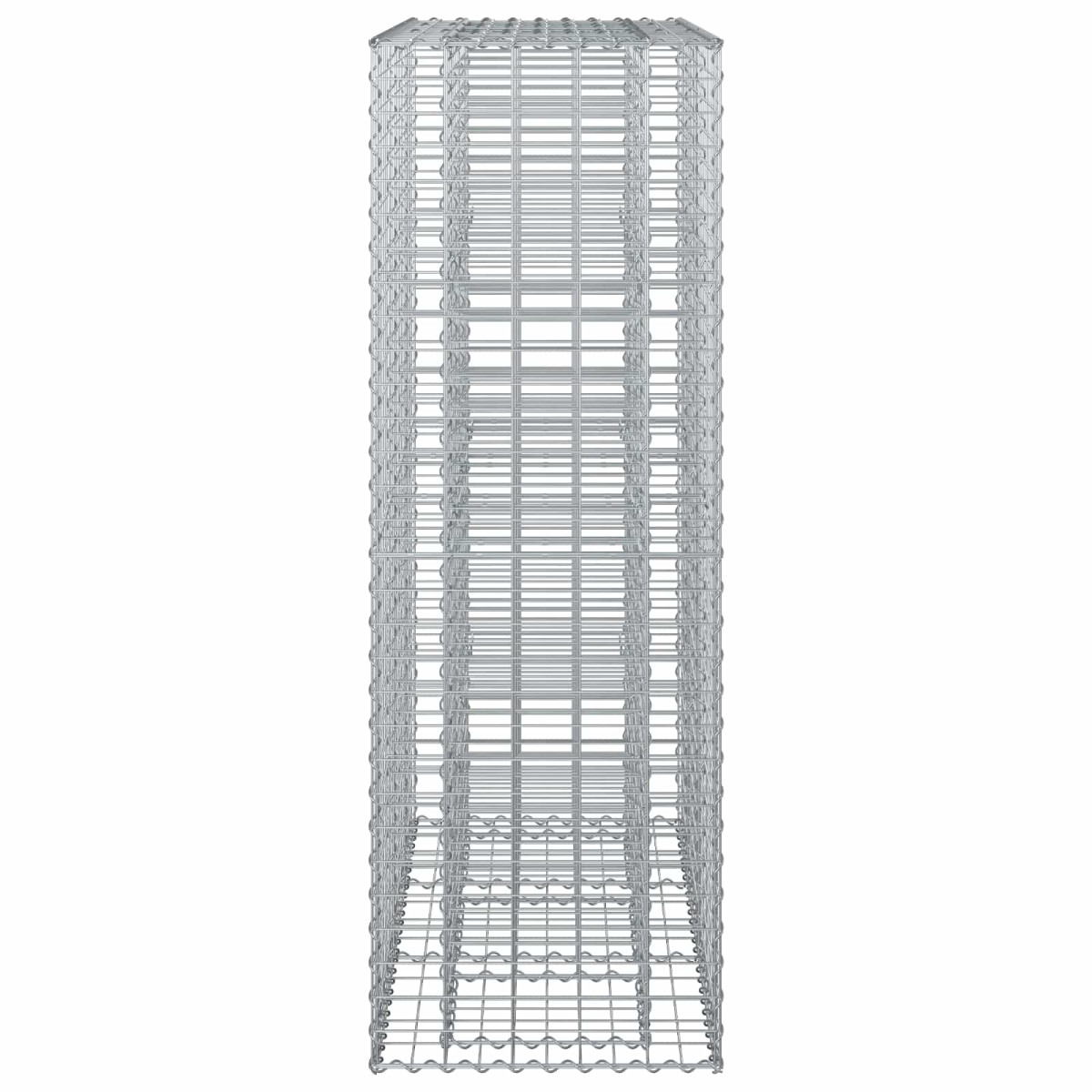 vidaXL Ανασηκωμένο κρεβάτι gabion 2 τμχ. 130 x 50 x 150 εκ Ασημί
