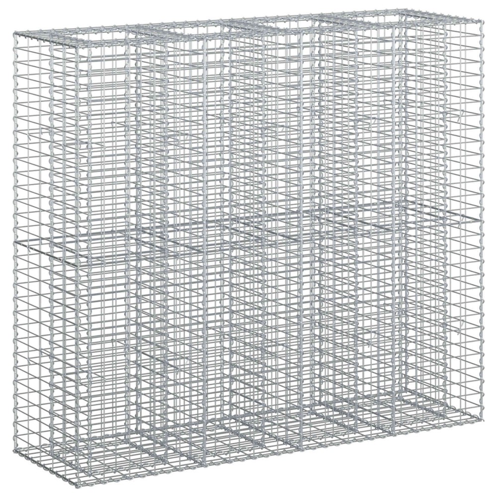 vidaXL Ανασηκωμένο κρεβάτι gabion 2 τμχ. 170 x 50 x 150 εκ Ασημί