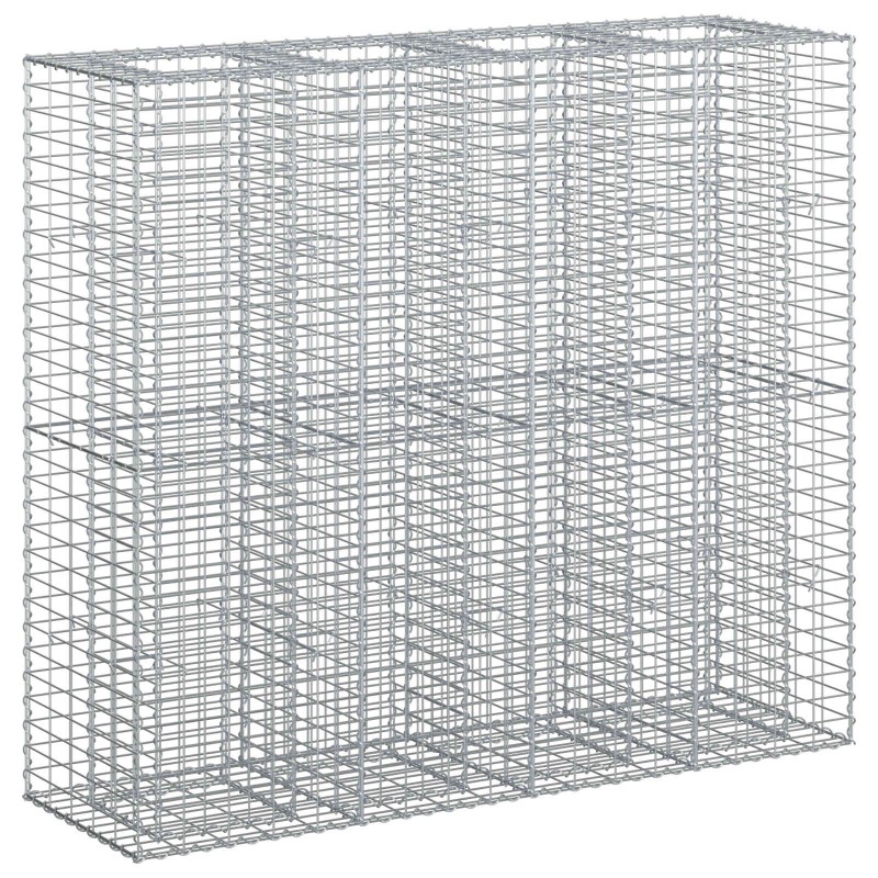 vidaXL Ανασηκωμένο κρεβάτι gabion 2 τμχ. 170 x 50 x 150 εκ Ασημί