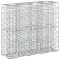 vidaXL Ανασηκωμένο κρεβάτι gabion 2 τμχ. 170 x 50 x 150 εκ Ασημί