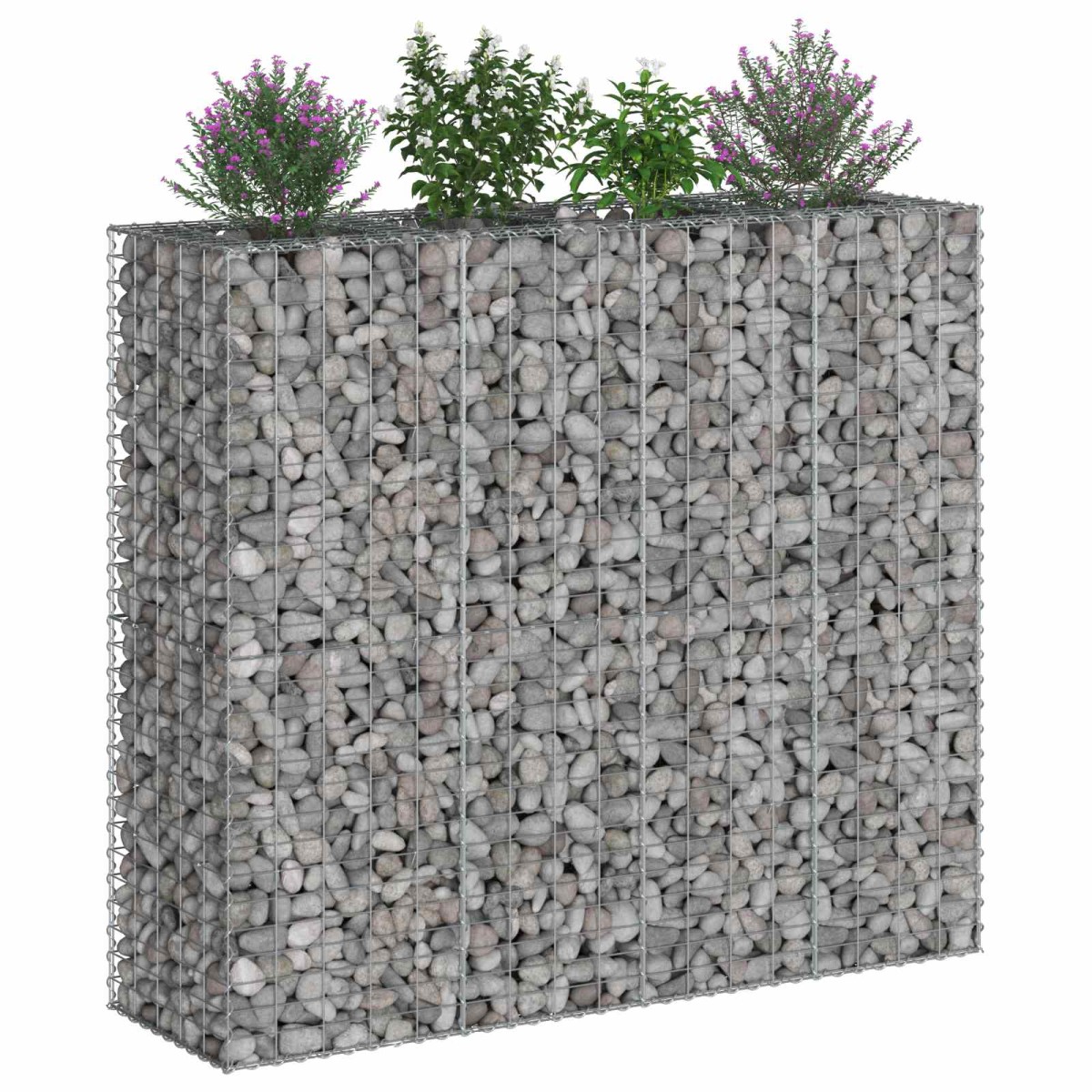 vidaXL Ανασηκωμένο κρεβάτι gabion 2 τμχ. 170 x 50 x 150 εκ Ασημί