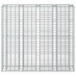 vidaXL Ανασηκωμένο κρεβάτι gabion 2 τμχ. 170 x 50 x 150 εκ Ασημί