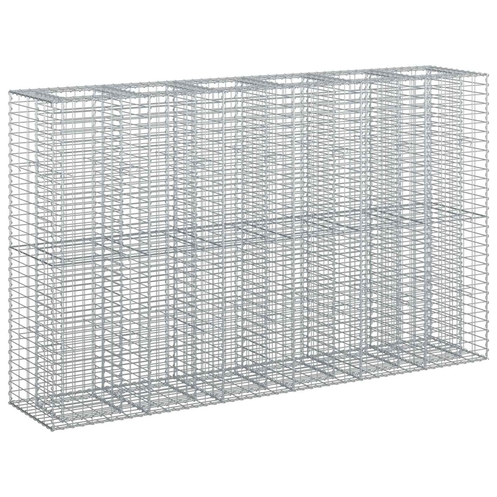 vidaXL Ανασηκωμένο κρεβάτι gabion 3 τμχ. 250 x 50 x 150 εκ Ασημί