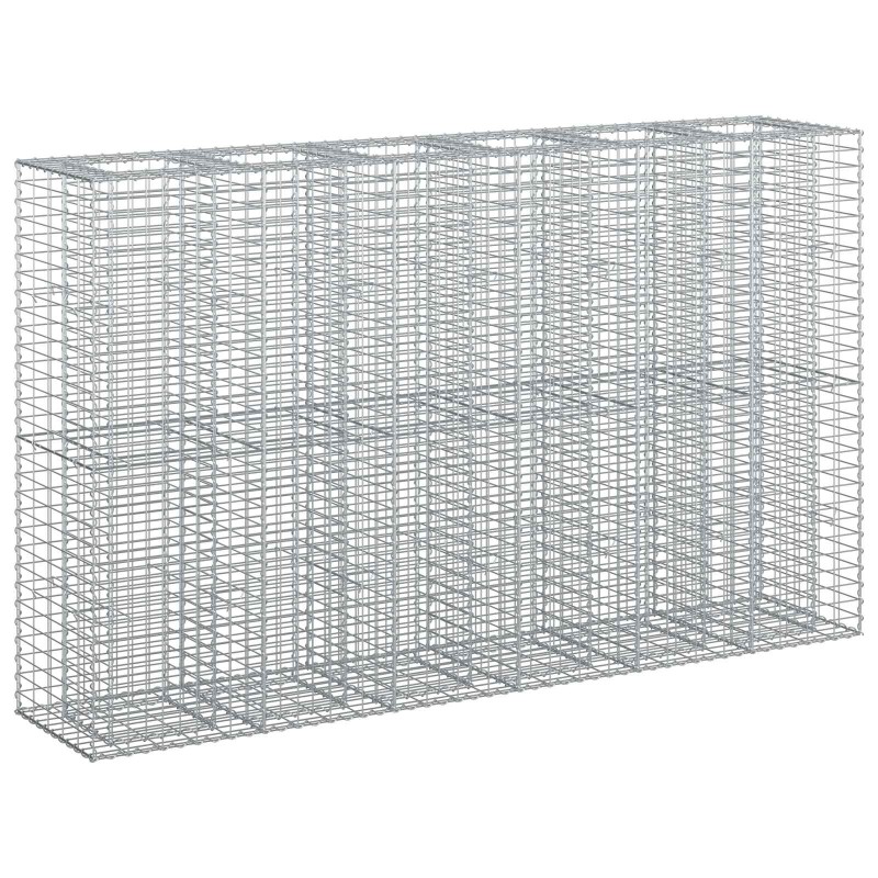 vidaXL Ανασηκωμένο κρεβάτι gabion 3 τμχ. 250 x 50 x 150 εκ Ασημί