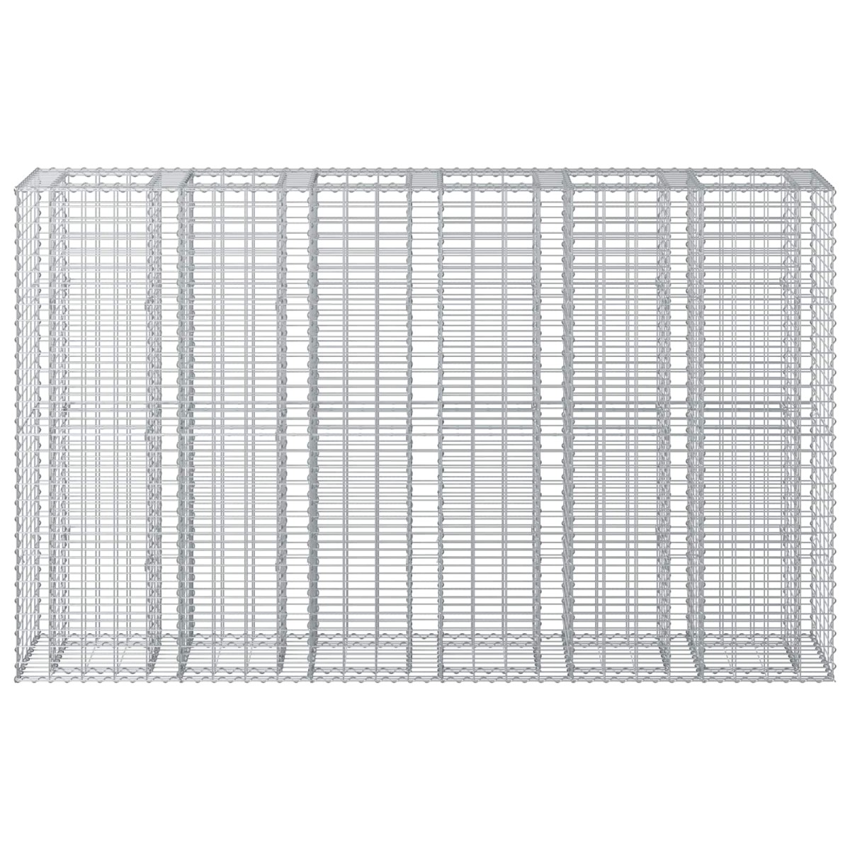 vidaXL Ανασηκωμένο κρεβάτι gabion 3 τμχ. 250 x 50 x 150 εκ Ασημί