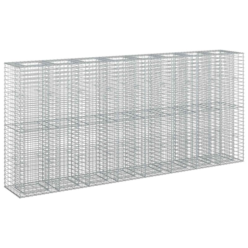 vidaXL Ανασηκωμένο κρεβάτι gabion 4 τμχ. 330 x 50 x 150 εκ Ασημί