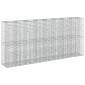 vidaXL Ανασηκωμένο κρεβάτι gabion 4 τμχ. 330 x 50 x 150 εκ Ασημί
