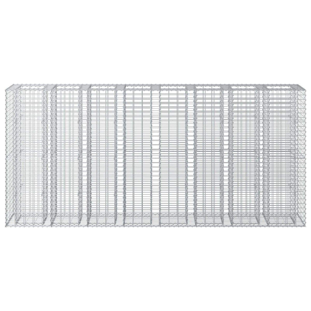 vidaXL Ανασηκωμένο κρεβάτι gabion 4 τμχ. 330 x 50 x 150 εκ Ασημί