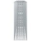vidaXL Ανασηκωμένο κρεβάτι gabion 4 τμχ. 330 x 50 x 150 εκ Ασημί