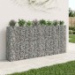 vidaXL Ανασηκωμένο κρεβάτι gabion 4 τμχ. 330 x 50 x 150 εκ Ασημί