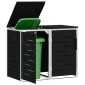 vidaXL Αποθήκευση Κάδου Γυρίσματος for 2 Bins 240L Ανοξείδωτο Ατσάλι