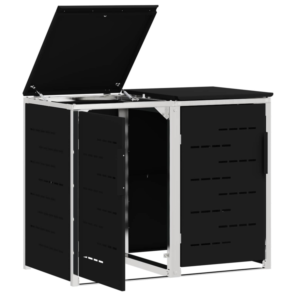 vidaXL Αποθήκευση Κάδου Γυρίσματος for 2 Bins 240L Ανοξείδωτο Ατσάλι