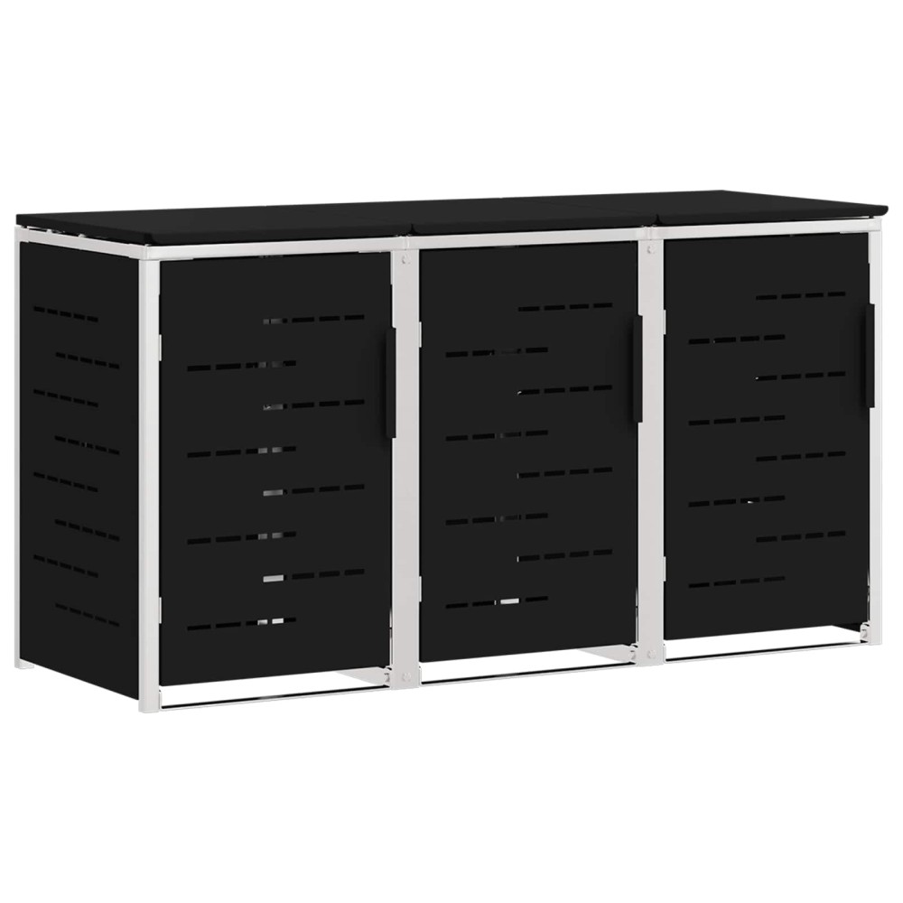vidaXL Αποθήκευση Κάδου Γυρίσματος for 3 Bins 240L Ανοξείδωτο Ατσάλι