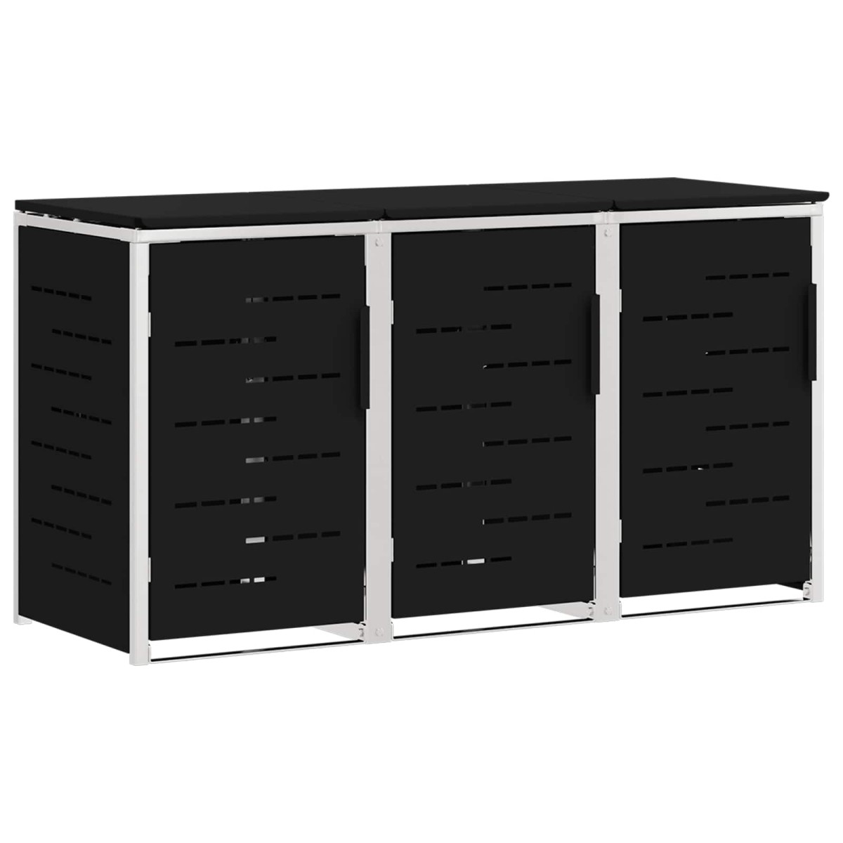 vidaXL Αποθήκευση Κάδου Γυρίσματος for 3 Bins 240L Ανοξείδωτο Ατσάλι