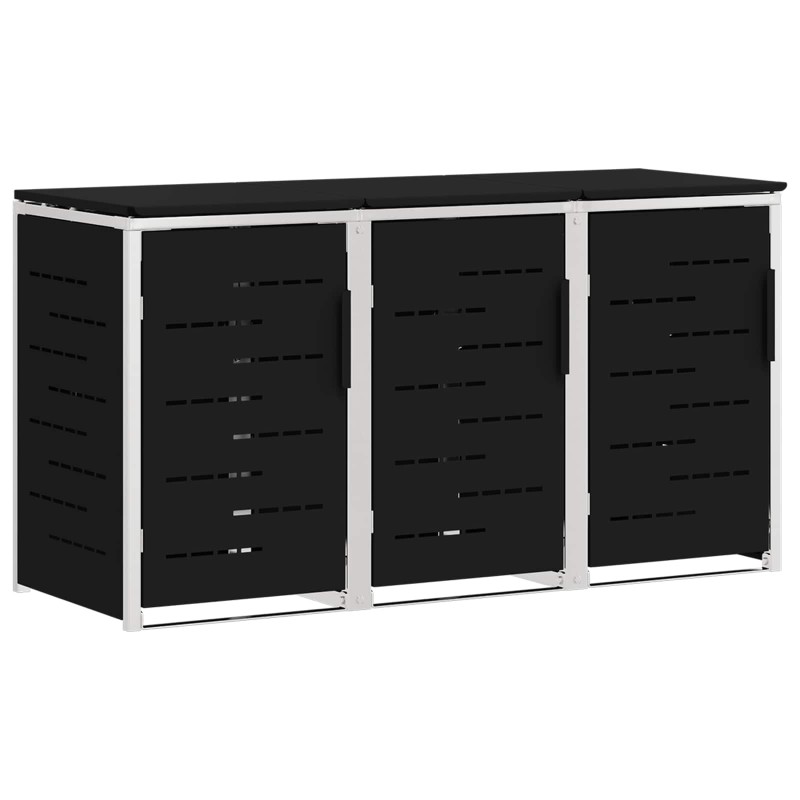 vidaXL Αποθήκευση Κάδου Γυρίσματος for 3 Bins 240L Ανοξείδωτο Ατσάλι