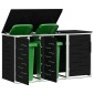 vidaXL Αποθήκευση Κάδου Γυρίσματος for 3 Bins 240L Ανοξείδωτο Ατσάλι