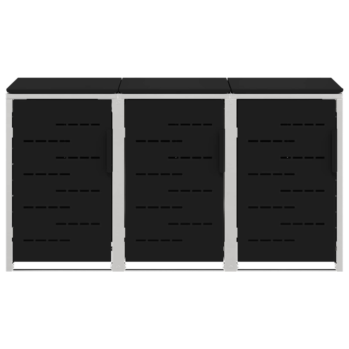 vidaXL Αποθήκευση Κάδου Γυρίσματος for 3 Bins 240L Ανοξείδωτο Ατσάλι