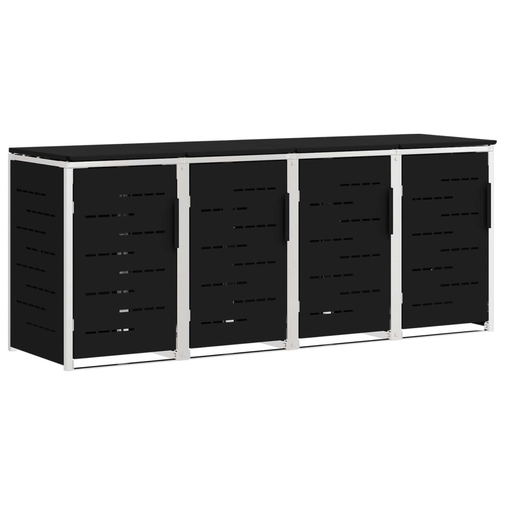 vidaXL Αποθήκευση Κάδου Γυρίσματος for 4 Bins 240L Ανοξείδωτο Ατσάλι